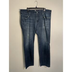 7 For All Mankind Austyn Jeans Mens 38x34 Blue Straight Stretch Dark Wash Denim